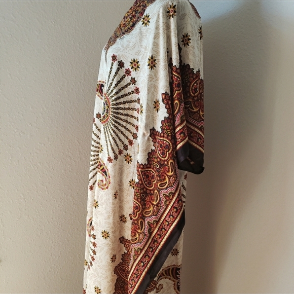 New Tan and Bronze Kaftan Abaya Cover-up Dress - Picture 4 of 12